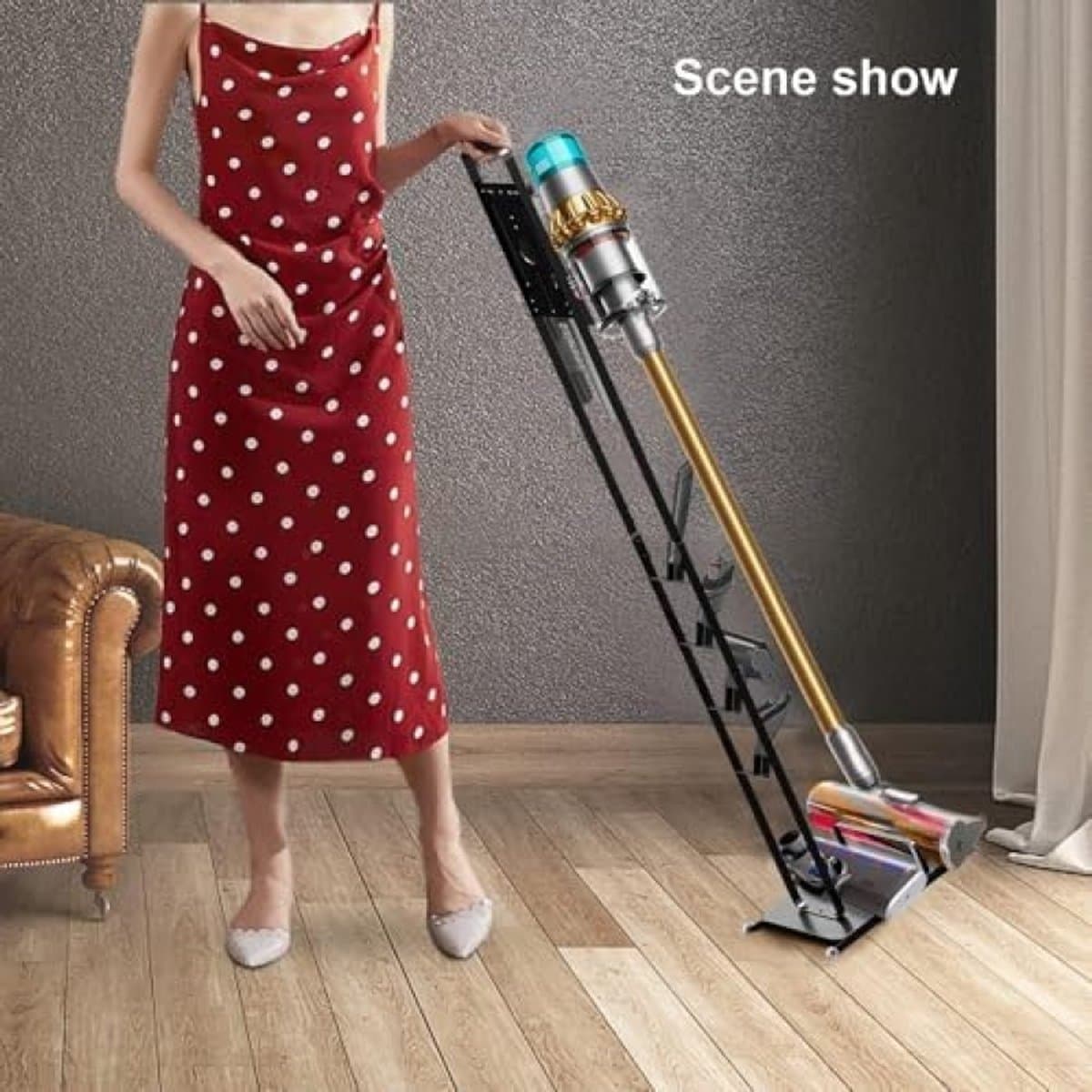 Stabiele Metalen Standaard voor Draadloze Stofzuigers - Compatibel met Dyson Gen5, V15, V12, V11, V10, V8, V7, V6 - Muurmontage Niet Nodig - Inclusief Wieltjes voor Gemakkelijke Verplaatsing — afbeelding 1