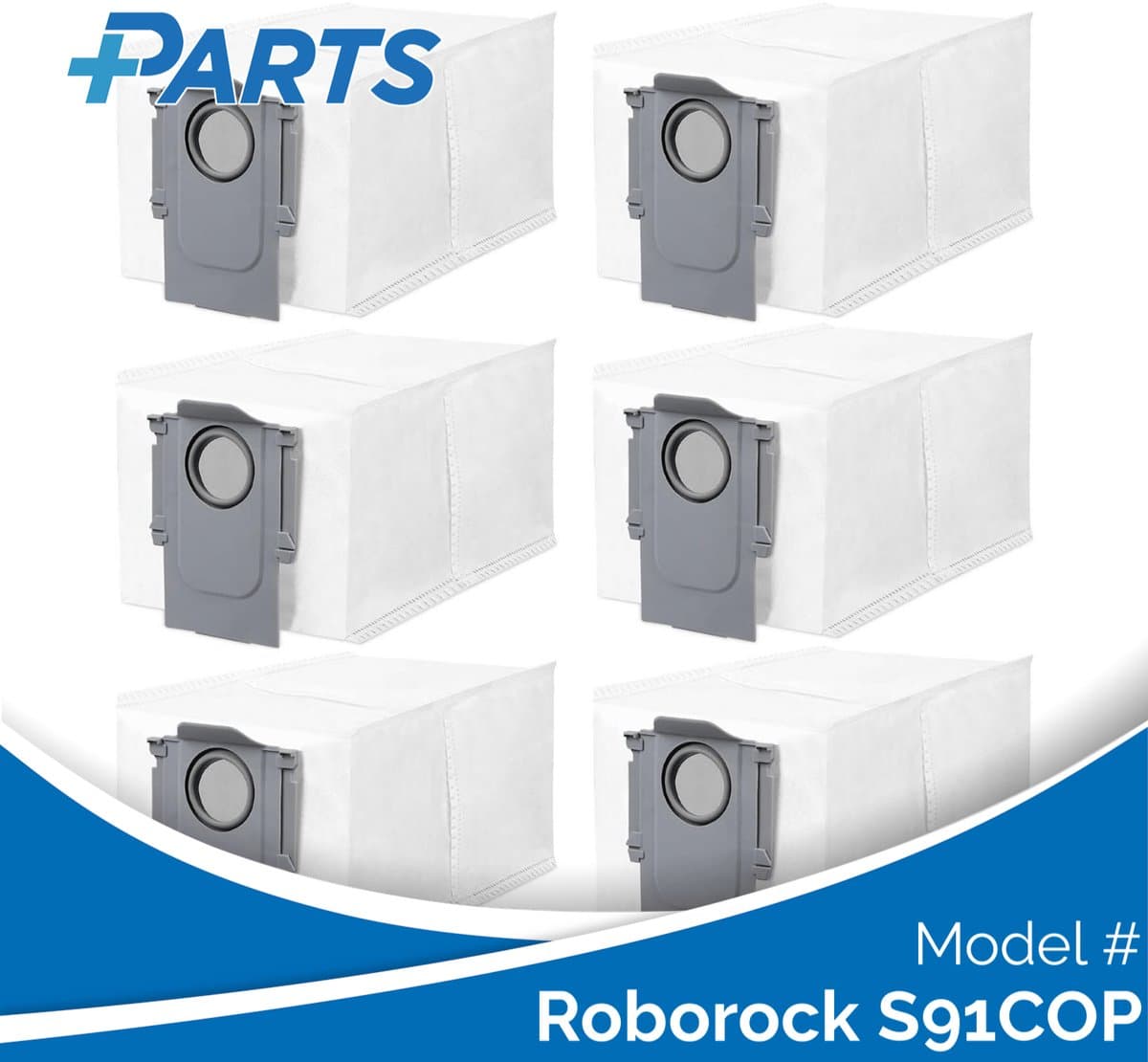 Roborock S91COP Stofzakken (6 Stuks, Plus.Parts® alternatief voor 8.02.0239) — afbeelding 1