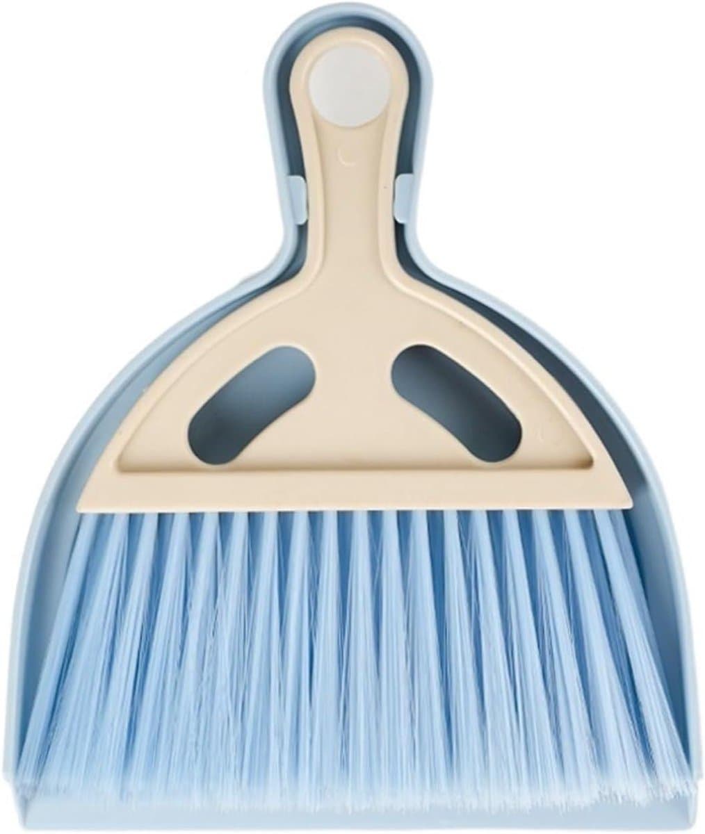 Kleine bezem stofpan - Mini kruimelset - Snel opruimen - Ergonomisch ontwerp - 21 cm - Blauw — afbeelding 1