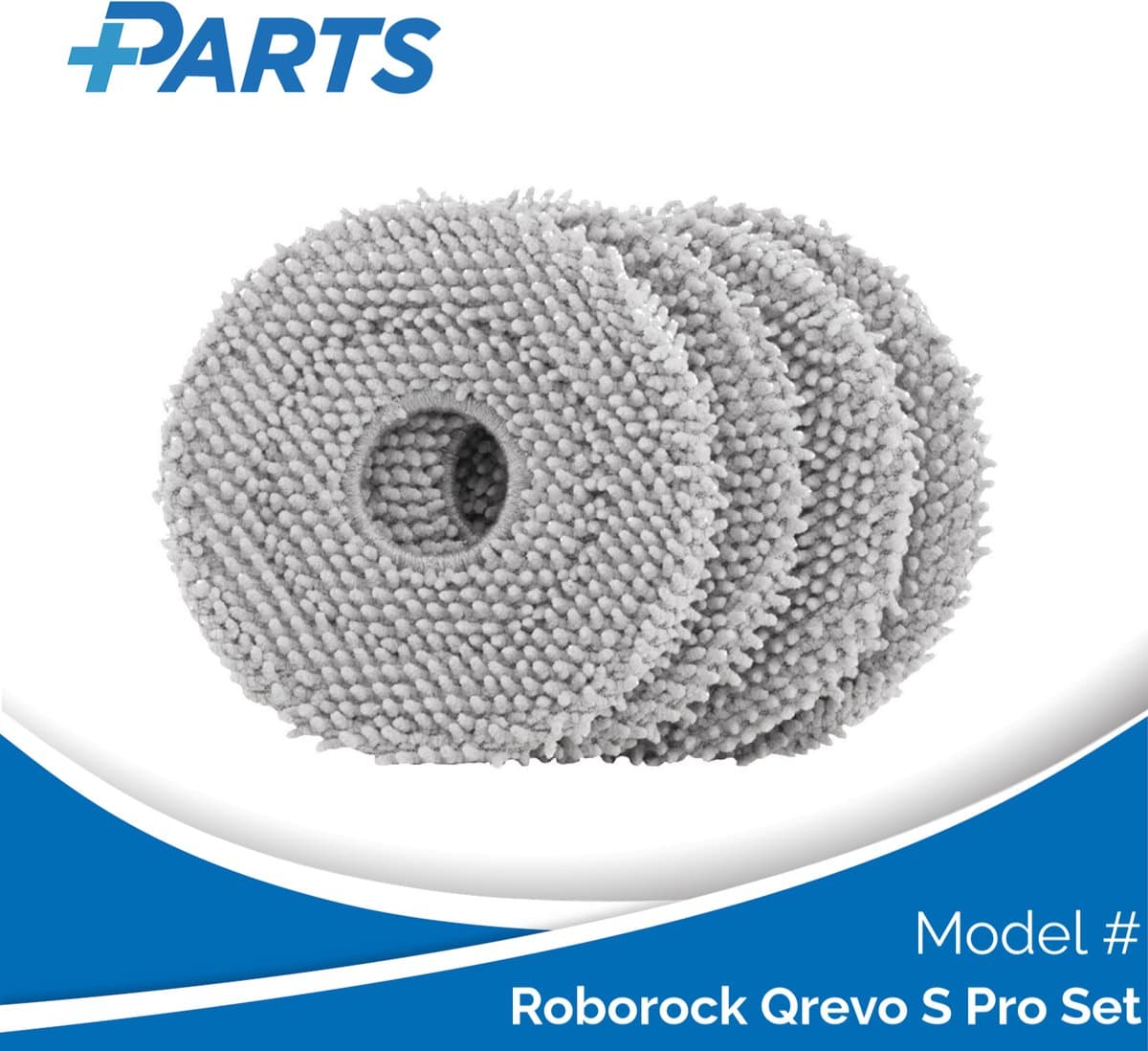 Roborock Qrevo S Pro Set Dweilpads (4 Stuks, Plus.Parts® alternatief voor 8.02.0246) — afbeelding 1