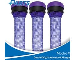 Dyson DC37c Advanced Allergy Filters (3 Stuks, Plus.Parts® alternatief voor 923413-01)